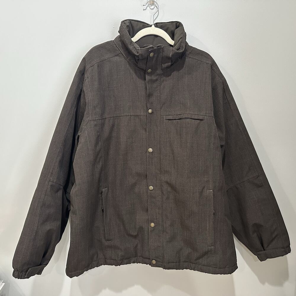 Lands End Mens XL Brown Winter Coat Insulated Parka Jacket EUC